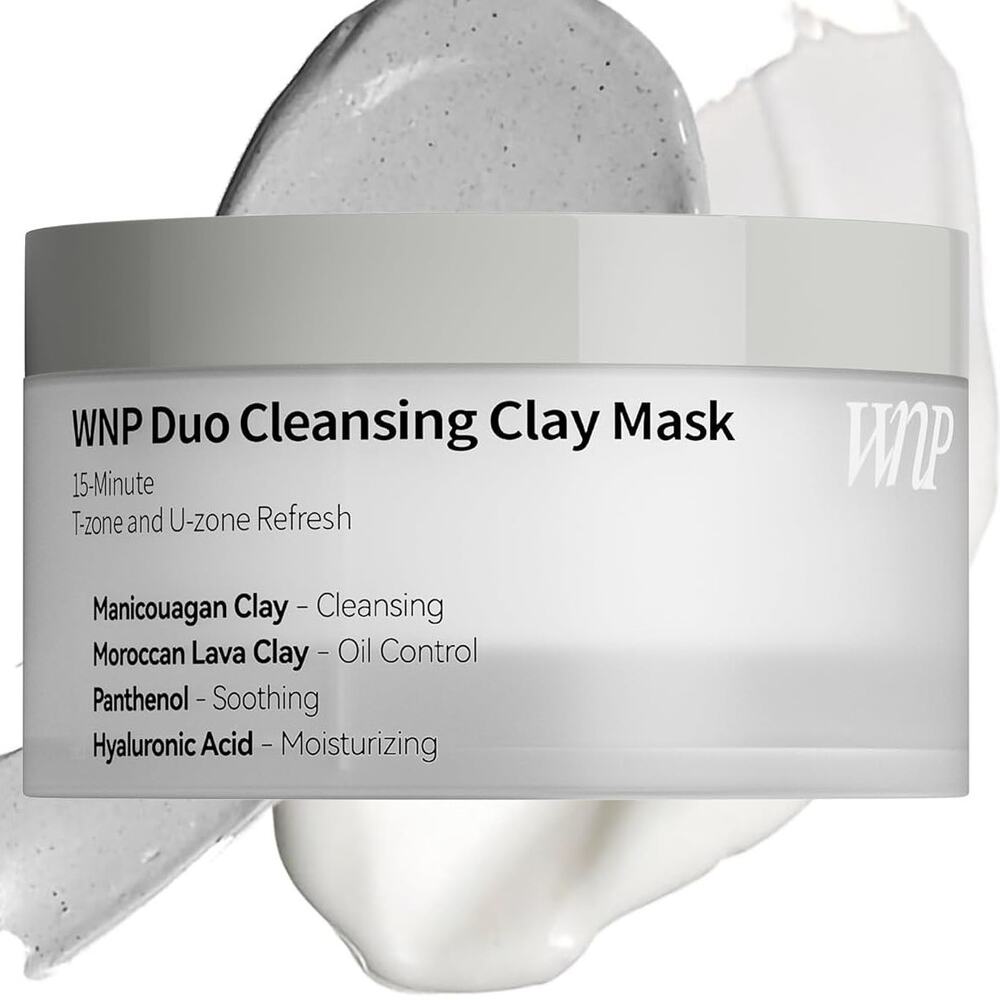 BRAND NEW ~ Duo Cleansing Clay Face Mask Deep Pore Cleanser with Hyaluronic Acid
